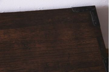 アンティーク家具　ガラス天板　明治期の時代箪笥をリメイクしたセンターテーブル(ローボード、引き出し)