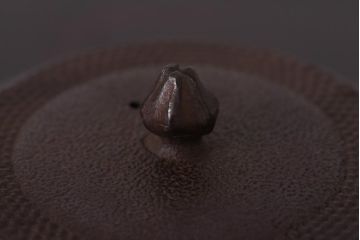アンティーク雑貨　古い南部鉄瓶　口銀　取っ手銀象嵌