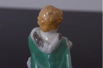 アンティーク雑貨　マイセン　四季の子供　冬　フィギュリン人形