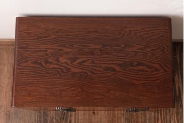 中古　江戸指物家具　タモ材・桐材　漆塗り　整理タンス(引き出し、箪笥、桐箪笥、桐たんす)