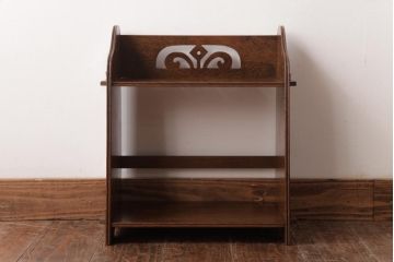 アンティーク家具　昭和レトロ　上手物!　ナラ材　小振りな楔(くさび)式本棚(ブックシェルフ、オープンラック)