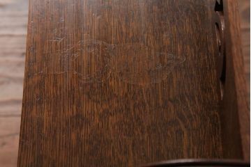 アンティーク家具　昭和レトロ　上手物!　ナラ材　小振りな楔(くさび)式本棚(ブックシェルフ、オープンラック)