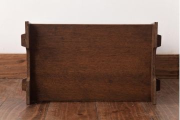 アンティーク家具　昭和レトロ　上手物!　ナラ材　小振りな楔(くさび)式本棚(ブックシェルフ、オープンラック)