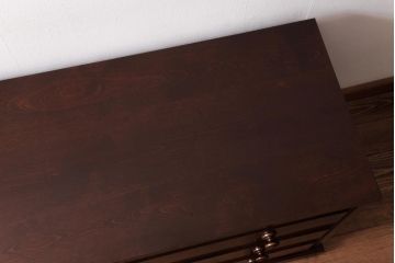 中古　北海道民芸家具　リメイク　シックな雰囲気漂うローチェスト(引き出し、テレビボード)(2)