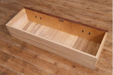 リメイク家具　伝統工芸　岩谷堂　天板栗無垢材　桐文金具　ベンチローボード(引き出し、タンス)