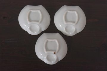 アンティーク雑貨　江戸後期　ふくら雀　小皿3枚セット(和食器)(R-036514)