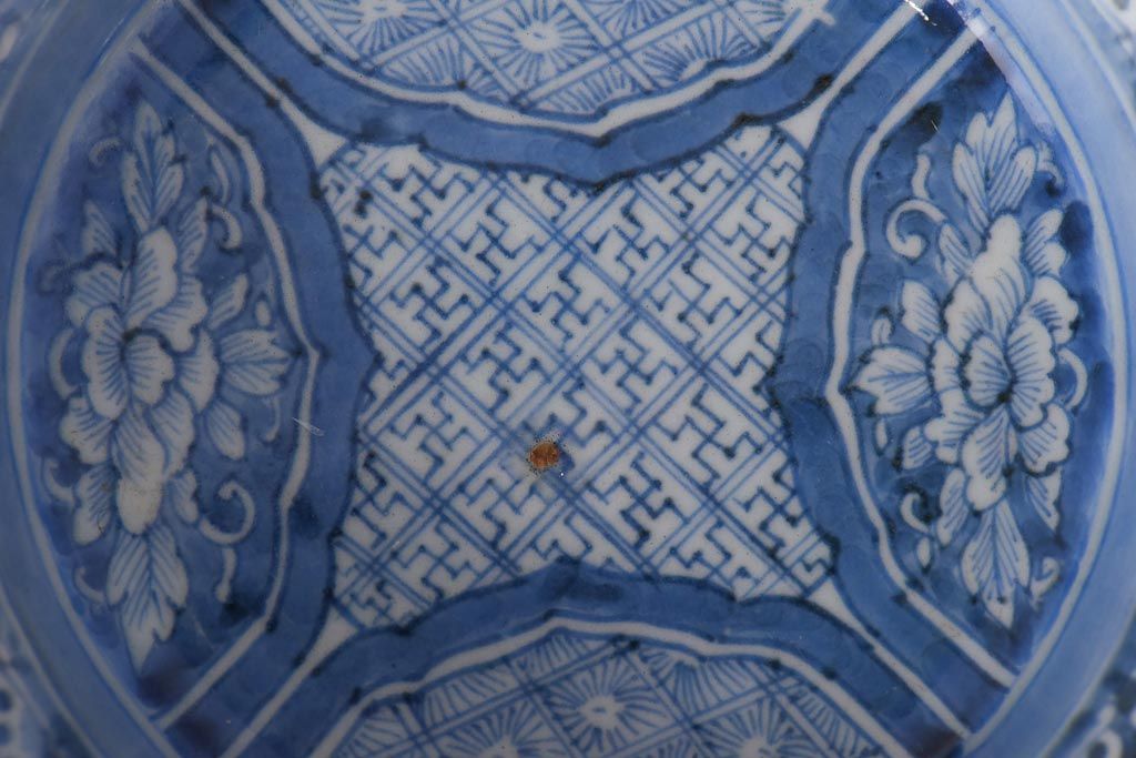 アンティーク雑貨　古伊万里　江戸期の染付皿2枚セット(和食器)(R-036516)