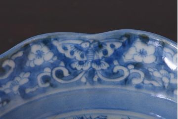 アンティーク雑貨　古伊万里　江戸期の染付皿2枚セット(和食器)(R-036516)