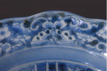 アンティーク雑貨　古伊万里　江戸期の染付皿2枚セット(和食器)(R-036516)