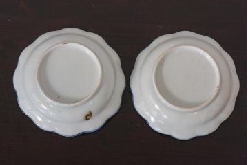 アンティーク雑貨　古伊万里　江戸期の染付皿2枚セット(和食器)(R-036516)