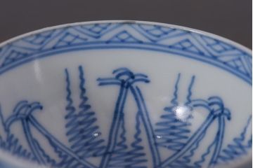 アンティーク雑貨 染付 大正昭和初期の湯呑2客セット(和食器)(R-036517)