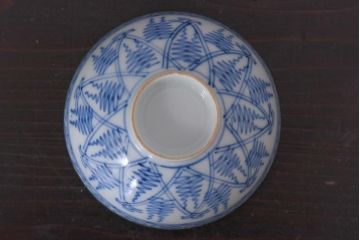 アンティーク雑貨 染付 大正昭和初期の湯呑2客セット(和食器)(R-036517)