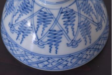 アンティーク雑貨 染付 大正昭和初期の湯呑2客セット(和食器)(R-036517)