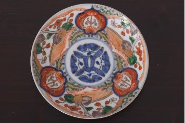 アンティーク雑貨　明治期　色絵　伊万里　6寸5分皿2枚セット(和食器)(R-036520)