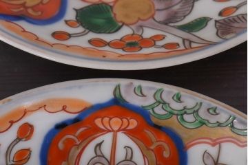 アンティーク雑貨　明治期　色絵　伊万里　6寸5分皿2枚セット(和食器)(R-036520)