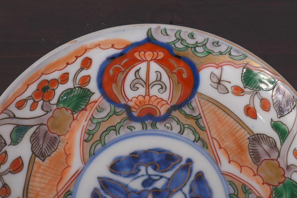 アンティーク雑貨　明治期　色絵　伊万里　6寸5分皿2枚セット(和食器)(R-036520)