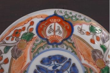 アンティーク雑貨　明治期　色絵　伊万里　6寸5分皿2枚セット(和食器)(R-036520)