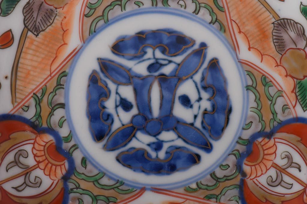 アンティーク雑貨　明治期　色絵　伊万里　6寸5分皿2枚セット(和食器)(R-036520)