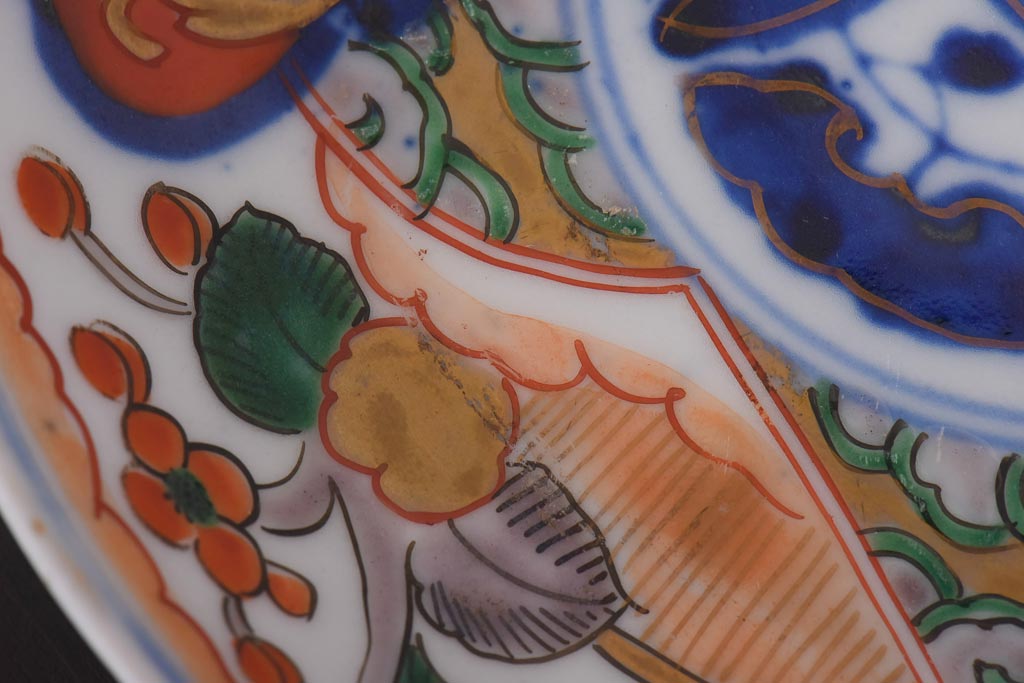 アンティーク雑貨　明治期　色絵　伊万里　6寸5分皿2枚セット(和食器)(R-036520)