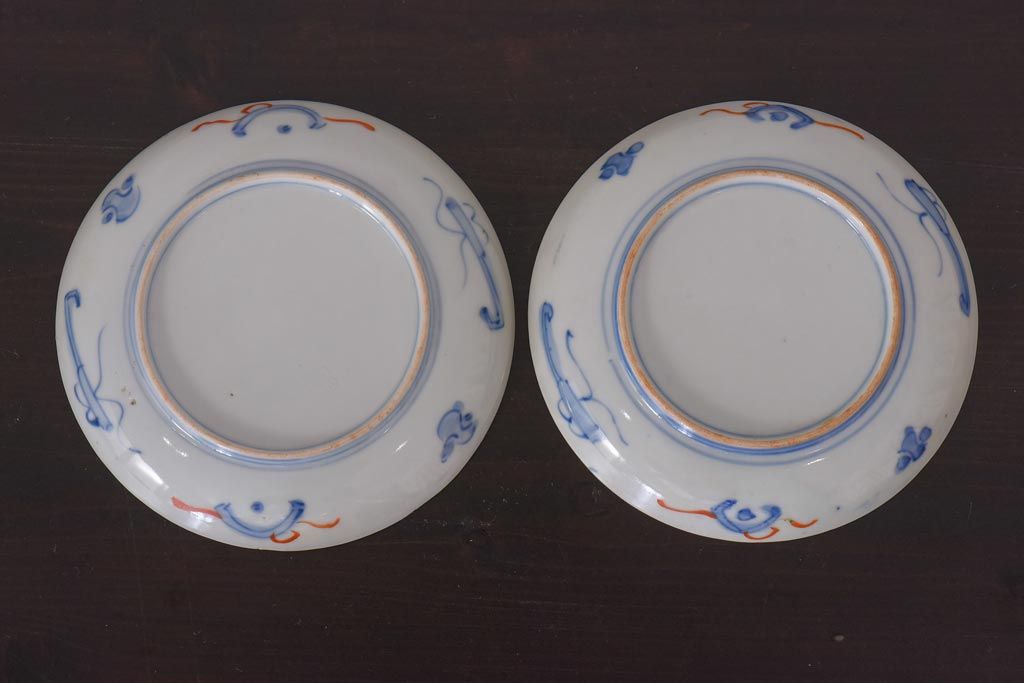アンティーク雑貨　明治期　色絵　伊万里　6寸5分皿2枚セット(和食器)(R-036520)