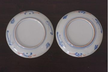 アンティーク雑貨　明治期　色絵　伊万里　6寸5分皿2枚セット(和食器)(R-036520)