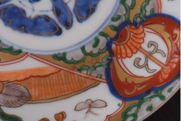 アンティーク雑貨　明治期　色絵　伊万里　6寸5分皿2枚セット(和食器)(R-036521)