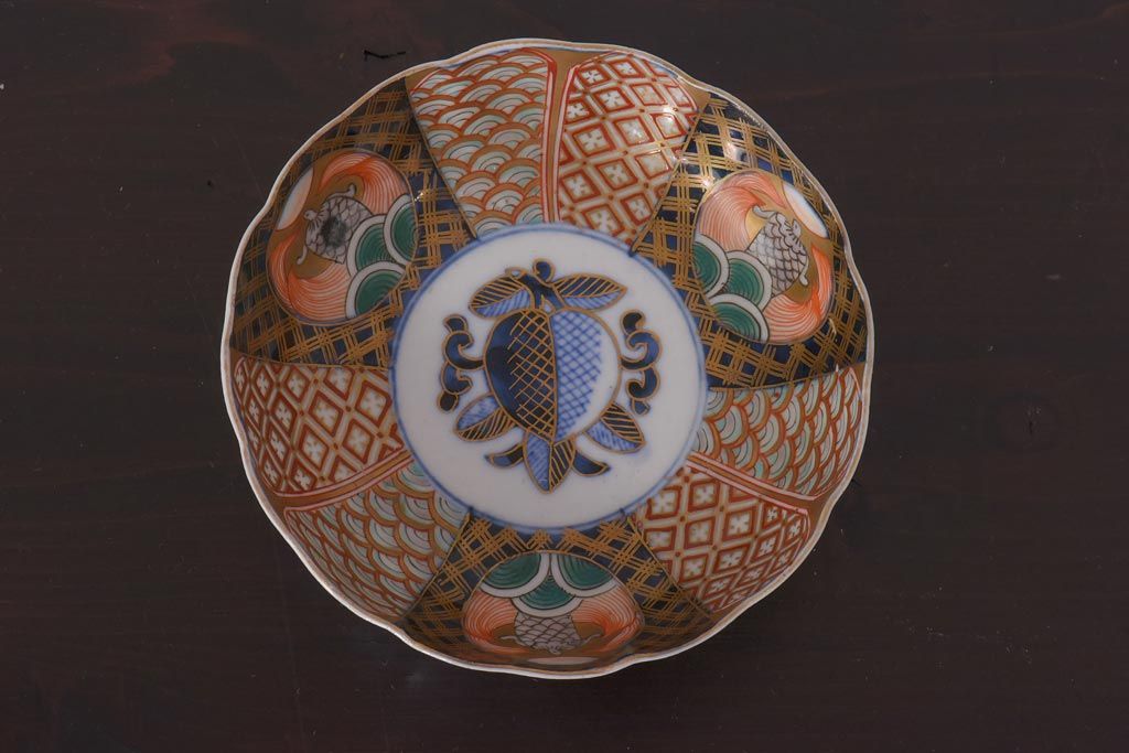 アンティーク雑貨　明治期　伊万里　色絵　なます皿2枚セット(和食器)(R-036523)