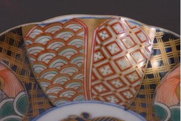 アンティーク雑貨　明治期　伊万里　色絵　なます皿2枚セット(和食器)(R-036523)