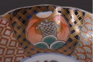 アンティーク雑貨　明治期　伊万里　色絵　なます皿2枚セット(和食器)(R-036523)