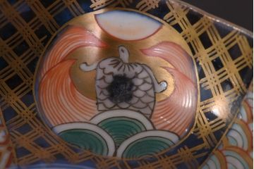 アンティーク雑貨　明治期　伊万里　色絵　なます皿2枚セット(和食器)(R-036523)