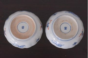 アンティーク雑貨　明治期　伊万里　色絵　なます皿2枚セット(和食器)(R-036523)