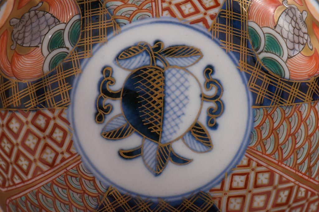 アンティーク雑貨　明治期　伊万里　色絵　なます皿2枚セット(和食器)(R-036524)