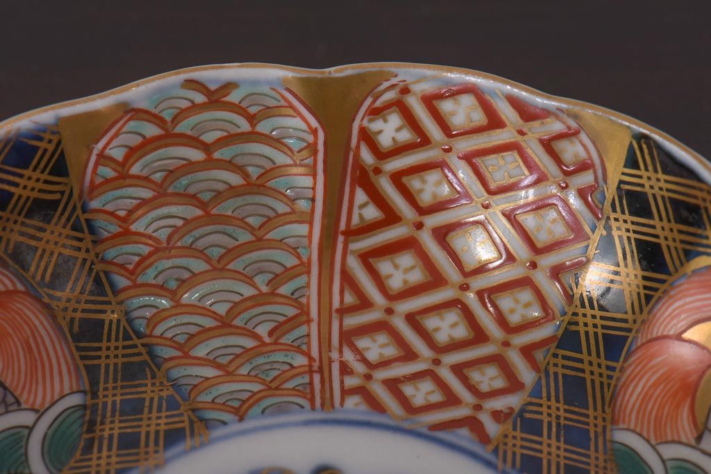 アンティーク雑貨　明治期　伊万里　色絵　なます皿2枚セット(和食器)(R-036524)