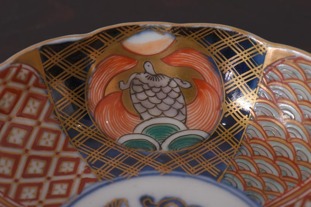 アンティーク雑貨　明治期　伊万里　色絵　なます皿2枚セット(和食器)(R-036524)