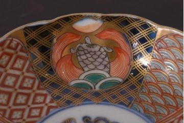 アンティーク雑貨　明治期　伊万里　色絵　なます皿2枚セット(和食器)(R-036524)