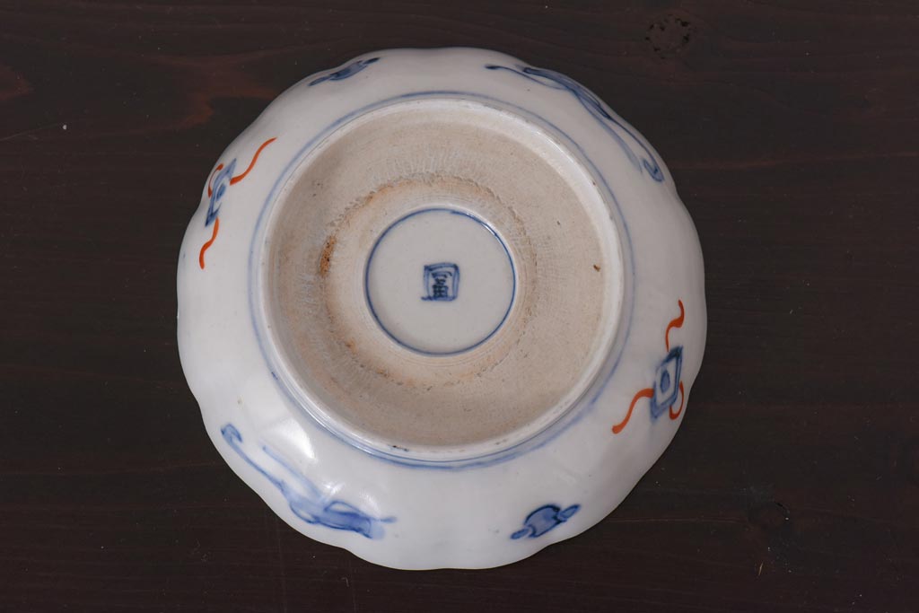 アンティーク雑貨　明治期　伊万里　色絵　なます皿2枚セット(和食器)(R-036524)