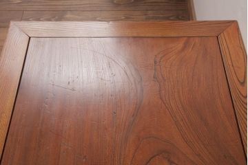 リメイク家具　天板ケヤキ材　古天板をリメイクしたローテーブル(サイドテーブル、テーブル)