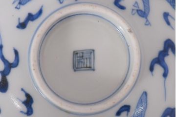 アンティーク雑貨　江戸期　伊万里　鳳凰　蓋付き茶碗2客セット(和食器)(R-036529)