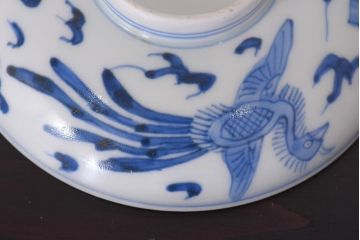 アンティーク雑貨　江戸期　伊万里　鳳凰　蓋付き茶碗2客セット(和食器)(R-036529)