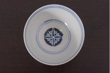 アンティーク雑貨　江戸期　伊万里　鳳凰　蓋付き茶碗2客セット(和食器)(R-036529)