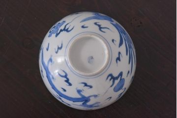 アンティーク雑貨　江戸期　伊万里　鳳凰　蓋付き茶碗2客セット(和食器)(R-036529)