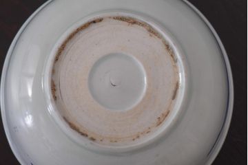 アンティーク雑貨　江戸期　伊万里　コウモリ図柄　深鉢　皿(和食器)(R-036531)