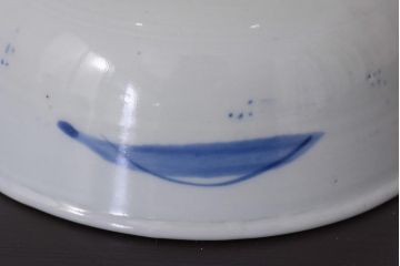 アンティーク雑貨　江戸期　伊万里　コウモリ図柄　深鉢　皿(和食器)(R-036531)