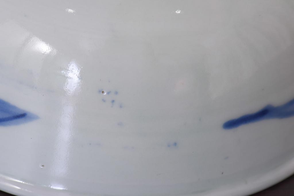 アンティーク雑貨　江戸期　伊万里　コウモリ図柄　深鉢　皿(和食器)(R-036531)