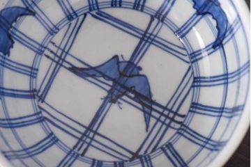 アンティーク雑貨　江戸期　伊万里　コウモリ図柄　深鉢　皿(和食器)(R-036532)