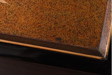 アンティーク雑貨　古民具　外箱付き　椿・梅・水仙の蒔絵が美しい四段重箱(お重)(R-036534)