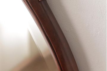 ビンテージ雑貨　フランスヴィンテージ　マホガニー材　飴色の木枠のウォールミラー(壁掛け鏡)
