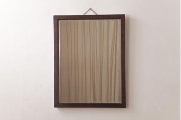 中古　松本民芸家具　リメイク　和洋どちらの空間にも馴染むシンプルなウォールミラー(壁掛け鏡)