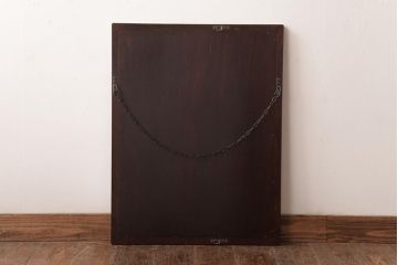 中古　松本民芸家具　リメイク　和洋どちらの空間にも馴染むシンプルなウォールミラー(壁掛け鏡)