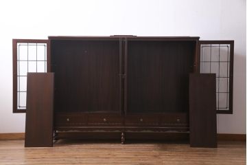 ビンテージ家具　神戸洋家具　メープル不二屋　高級感漂うクラシカルなサイドボード(収納棚)(定価約59万円)